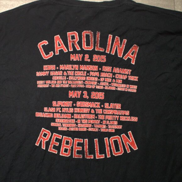 Tultex Carolina Rebellion 2015 Mens T-Shirt Black Skull Size XXl - Picture 6 of 6